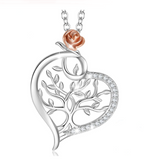 Luxury Rose gold rose Flower Tree Pendant 