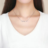 925 Sterling Silver Twisted Line Simple Geometric Women Necklaces Pendants Collar Sterling Silver Jewelry