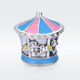 S925 Sterling Silver Oxidized Epoxy Carousel Charms