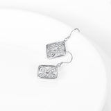 Elegant  Rectangular  Earrings Jewelry With White Crystal Design