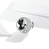 925 Sterling Silver Mysterious Halloween Black Cat Charm For Bracelet  Fashion Jewelry For Holiday