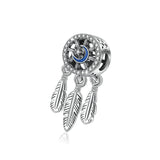 Moon Dream catcher zircon Beads charms  Bracelet Feather Jewelry Accessories
