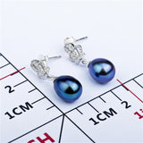 Fancy CZ Unique Mounting Earrings Elegance Pearl Earring Designs Silver Jewelry