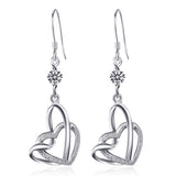 Linked Heart Drop Earrings With AAA Cubic Zirconia Earrings