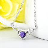 Long Crystal Necklaces Crystal Gemstone Wings Heart Necklaces