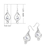 Wire Weave Ball Pearl Drop Stud Earrings for Women Minimalist Style