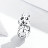 925 Sterling Silver Lovely Squirrel Charm For DIY Bracelet Fashion Jewelry For Women