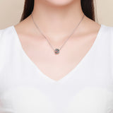S925 sterling silver Oxidized zirconia flower border charms
