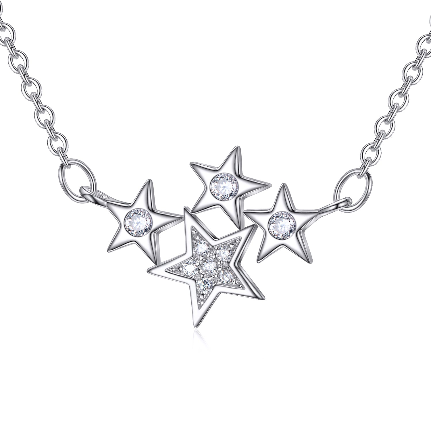 Star Necklace Shining Starry Sky Cute Girl Jewelry Necklace Silver