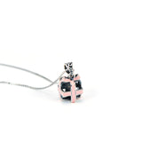 Gift Box Shaped Necklace Wholesale 925 Sterling Silver Jewelry For Gifts