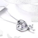 S925 Sterling Silver Meteor Trail Pendant Necklace White Gold Plated Austrian Crystal Zircon Necklace