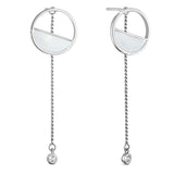 Earrings with White Enamel Half-moon