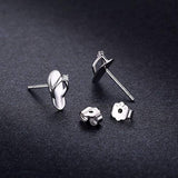 925 Sterling Silver Beach FILP Flop Stud Earrings Beach Jewelry for Women