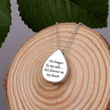 Tree of Life Memorial Gift Cremation Jewelry Sterling Silver Teardrop Urn Pendant Necklace for Ashes - No Longer by Side but Forever in My Heart