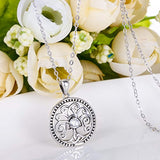 925 Sterling Silver CZ Retro Tree of Life Family Pendant Necklace for Women, Mother