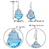 925 Sterling Silver CZ Baroque Hook Dangle Earrings Adorned