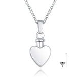 925 Sterling Silver Urn Pendant Necklace Heart Angel Wings Teardrop Cremation Jewelry for Ashes Memorial Keepsake for Women