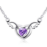 Long Crystal Necklaces Crystal Gemstone Wings Heart Necklaces