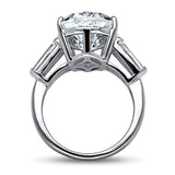 Rhodium Plated Sterling Silver Pear Cut Cubic Zirconia CZ Statement  Anniversary Engagement Ring