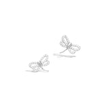 925 Sterling Silver Cute Small Dragonfly Stud Earrings Cubic Zirconia CZ Trendy Jewelry Gifts For Women