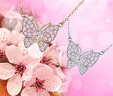 925 Sterling Silver Butterfly Pendant Necklace Crystals Mothers Day Gifts for Women Teens