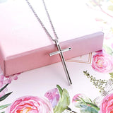 S925 Sterling Silver Classic Cross Inspirational Pendant Necklace for Men