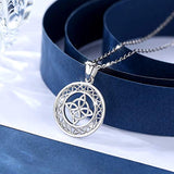 925 Sterling Silver  Celtic Knot Heart-Shpaed Pendant Necklace, Gift for Women Mom