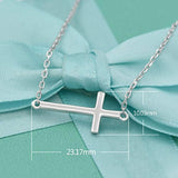 925 Sterling Silver Love God Cross in The Heart Pendant Sideways Cross Necklace Gifts for Women