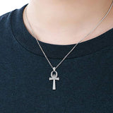 Ankh Necklace 925 Sterling Silver Cross Pendant Jewelry Gifts for Women