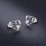 925 Sterling Silver Heart Stud Earrings Hypoallergenic Stud Earrings for Women