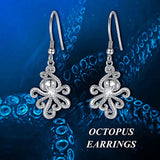 S925 Octopus Earrings Cute Animal Jewelry Ocean Heart Drop Dangle Earrings for Women