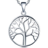 Jewelry 925 Sterling Silver Tree Necklace Tree of Life Pendant for Women Gift