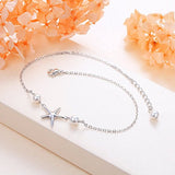 Starfish Anklet for Women S925 Sterling Silver Adjustable