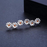 Daisy Flower Stud Earrings 925 Sterling Silver Sunflower Earrings for Sensitive Ears for Daily Wear Daisy Floral Jewelry  for Women