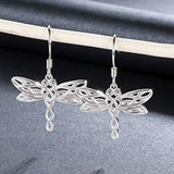 Sterling Silver Dragonfly Drop Earrings - Celtic Jewelry Gifts for Women Dragonfly Lovers