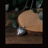 S925 Sterling Silver Heart  Memorial Ashes Keepsake Exquisite Cremation Pendant Necklace