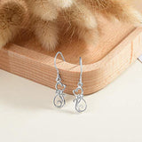 Sterling Silver Cute Cat Drop Earrings for Women Girls