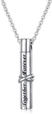 Cremation Jewelry 925 Sterling Silver Ashes Keepsake Cylinder Necklace Cylinder Pendant for Men