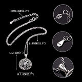 925 Sterling Silver CZ Retro Tree of Life Family Pendant Necklace for Women, Mother