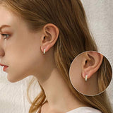 Exquisite semi-circular Earrings for Women,925 Sterling Silver Cubic Zircon Stud Earrings Jewelry Gifts for Women Girls