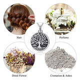 Tree of Life Cremation Necklace for Memorial 925 Sterling Silver Urn Jewelry Pendant,Keepsake  Pendant Jewelry for Women