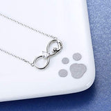 Cat Necklace for Women - 925 Sterling Silver Infinity Love Kitty Pendant Jewelry Gift for Girls Teens Cat Lovers