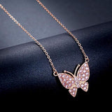 925 Sterling Silver Butterfly Pendant Necklace Crystals Mothers Day Gifts for Women Teens