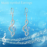 Music Note Earrings Sterling Silver Created Opal Musical Jewelry for Dance Lovers for Women Her Teacher