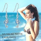 Music Note Earrings Sterling Silver Created Opal Musical Jewelry for Dance Lovers for Women Her Teacher