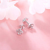 S925 Sterling Silver Rose Flower Earrings Jewelry for Women