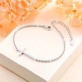 Cross Anklet For Women S925 Sterling Silver Adjustable