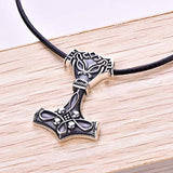 925 Sterling Silver Mjolnir Thor's Hammer Pendant Necklace Norse Viking Jewelry