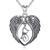 Silver Cute Kitten Angel wings Pendant Necklace