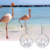 Flamingo Drop Earrings S925 Sterling Silver Animal Earrings Tree of Life Jewelry Gifts for Women